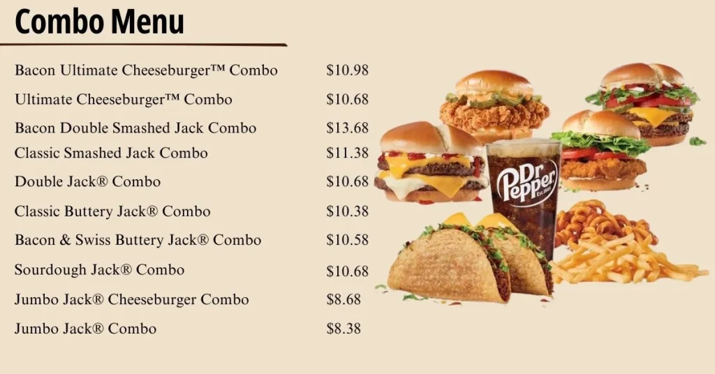 Jack in the Box Combo Menu USA