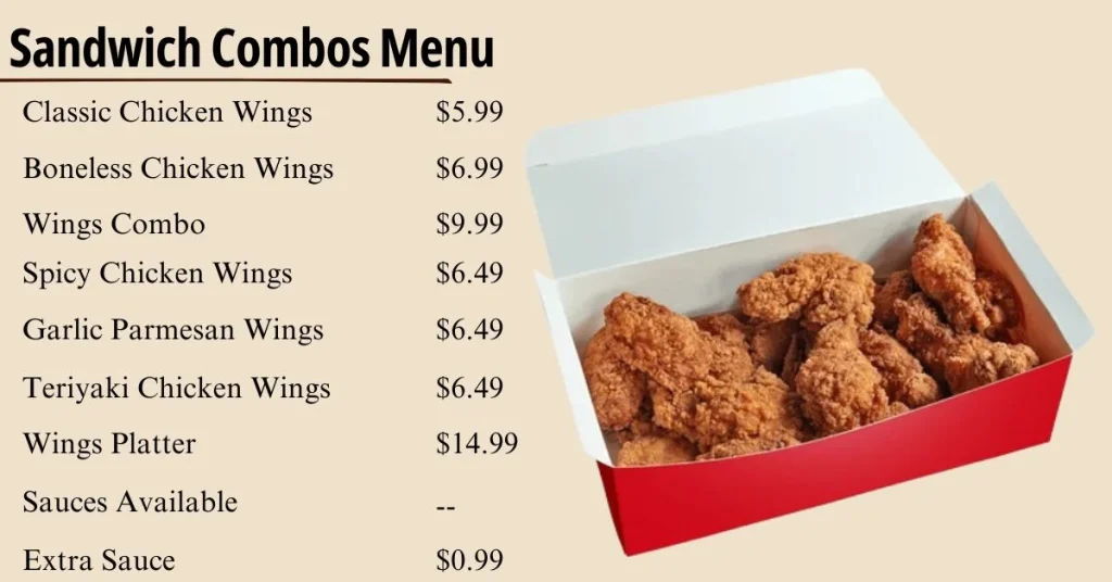 Jack in The Box Wings Menu USA