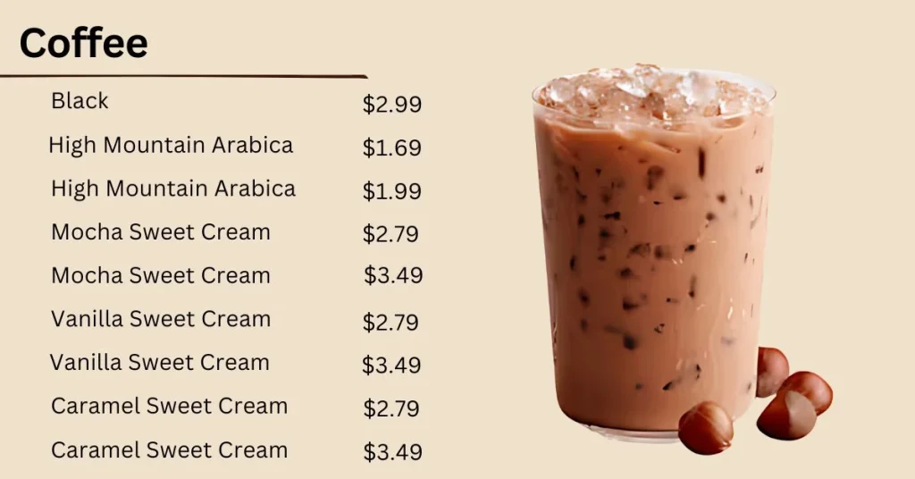 Jack in the Box Coffee list USA