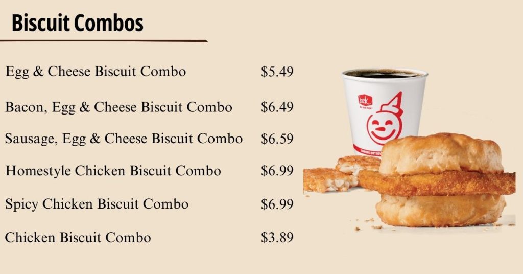 Jack In The Box Biscuit Combos Menu