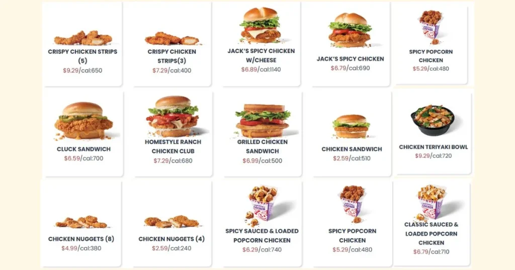 Jack In the Box Chicken Menu