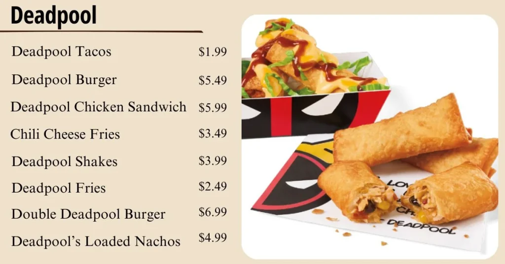 Jack In The Box Deadpool Menu Price List