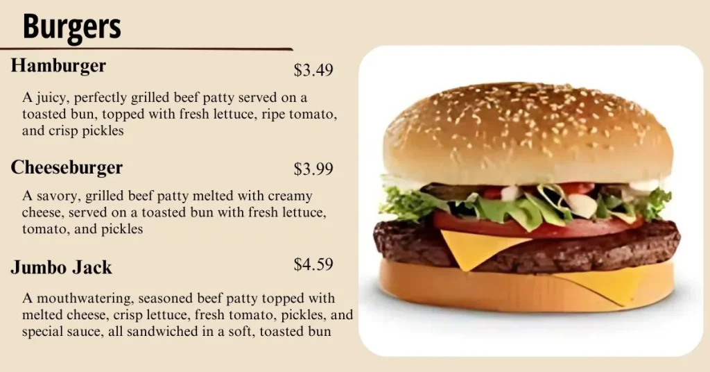 Jack In The Box Burgers Menu