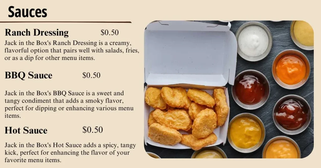 Jack In The Box Sauces Menu