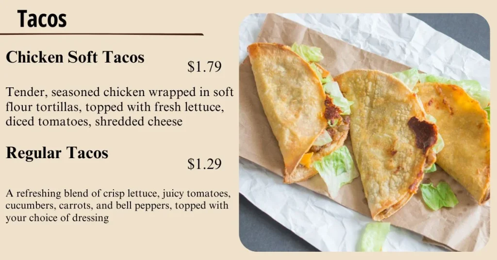 Jack In The Box Tacos Menu USA