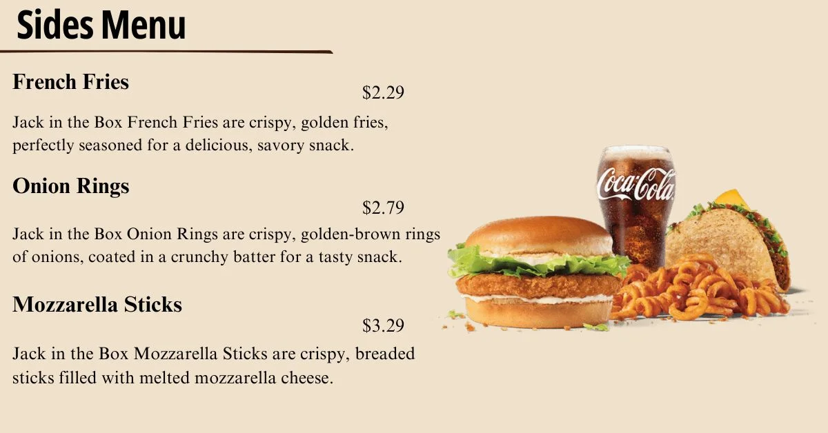 Jack In The Box Sides Menu USA