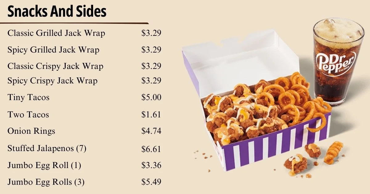 Jack In The Box Snacks And Sides Menu USA