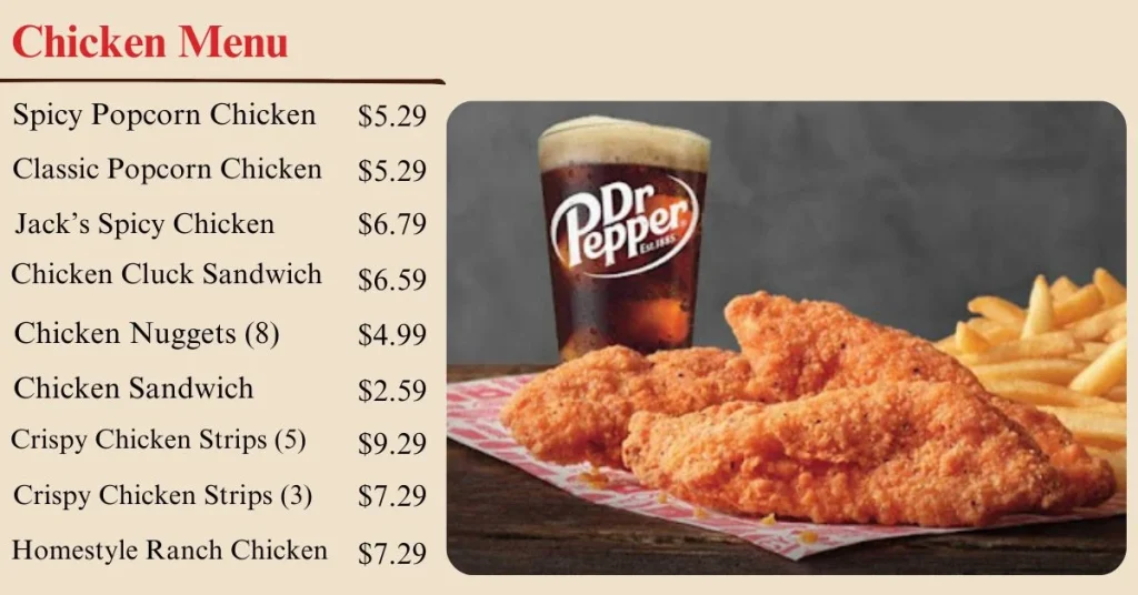 Jack In the Box Chicken Menu